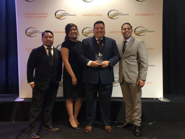 Rising Star award at Corona Chamber of Commerce