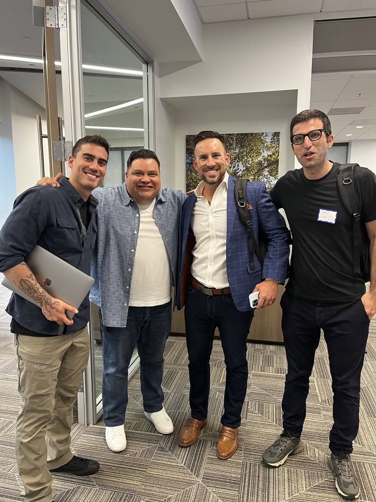 Chris with startup founders at Tech-O-Tuesday
